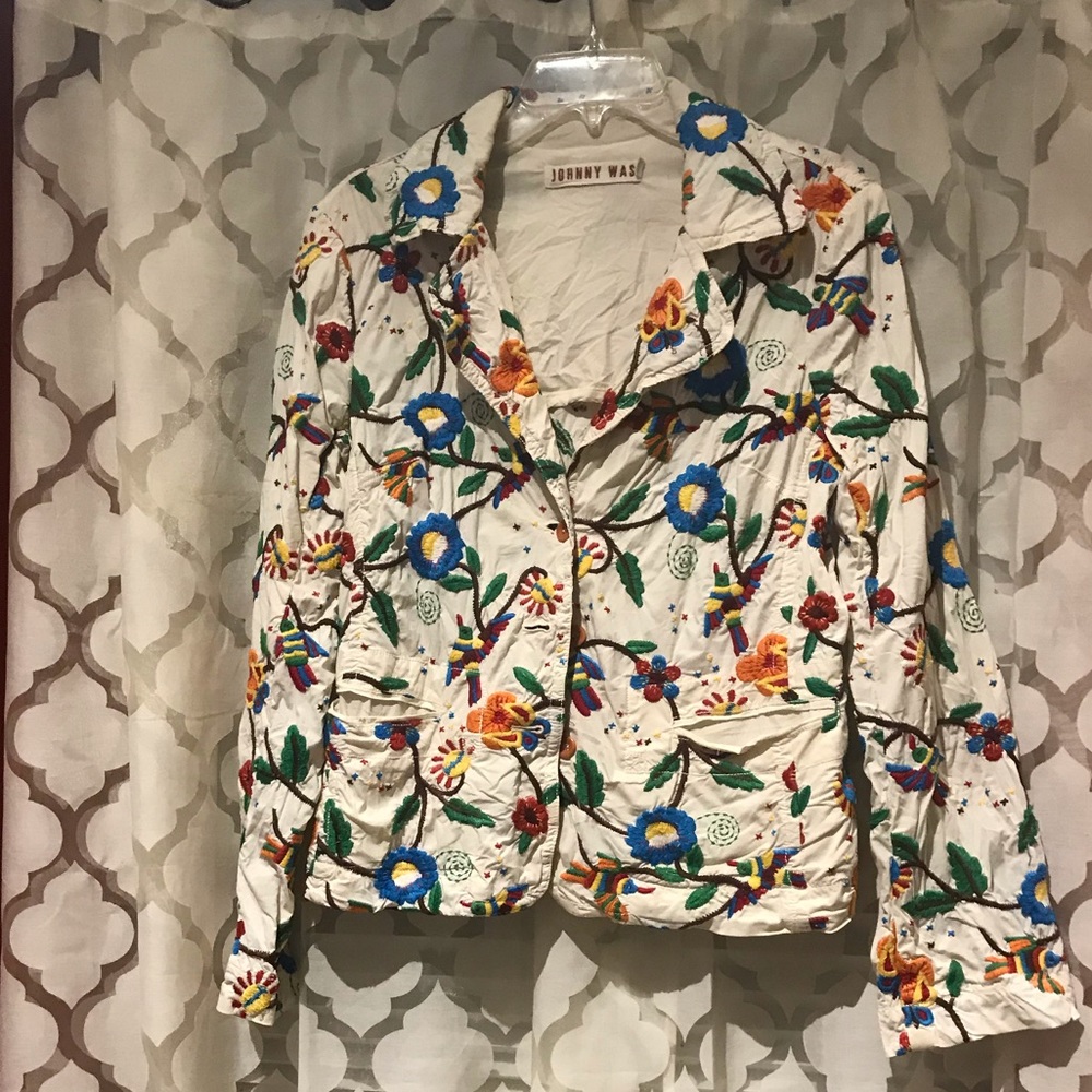 Embroidered vintage style blazer
